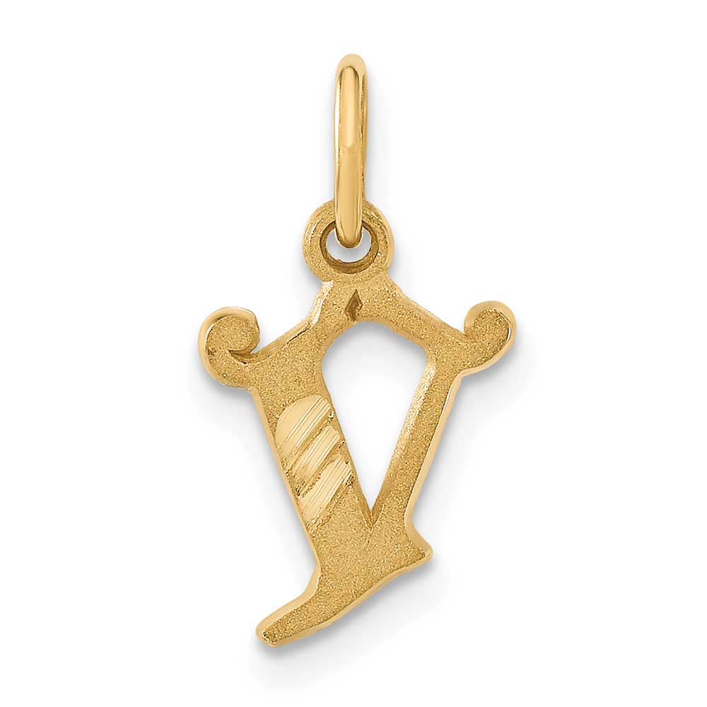 14K Gold Letter V Initial Charm: Precious Accents, Ltd.