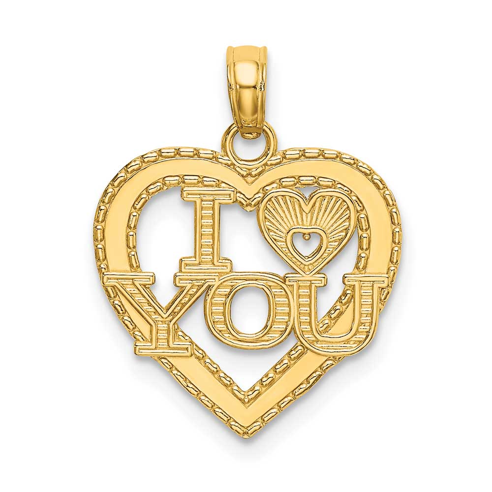 14K Gold I HEART YOU Charm: Precious Accents, Ltd.