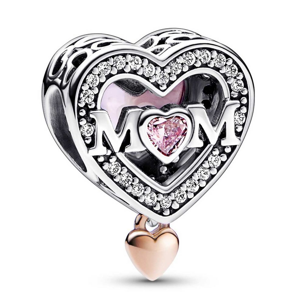 Pandora Two-tone Openwork Mom & Heart Charm