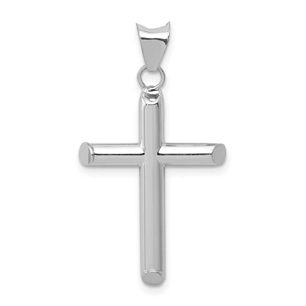 14k White Gold Polished Hollow Cross Pendant: Precious Accents, Ltd.