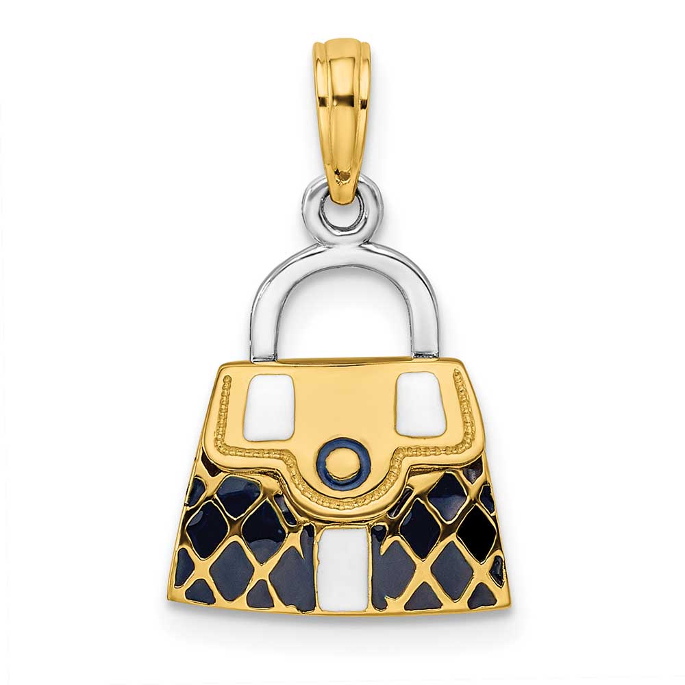 14K Gold Quilted Clutch Charm