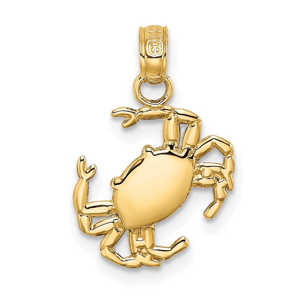 14K Gold Polished Crab Charm: Precious Accents, Ltd.