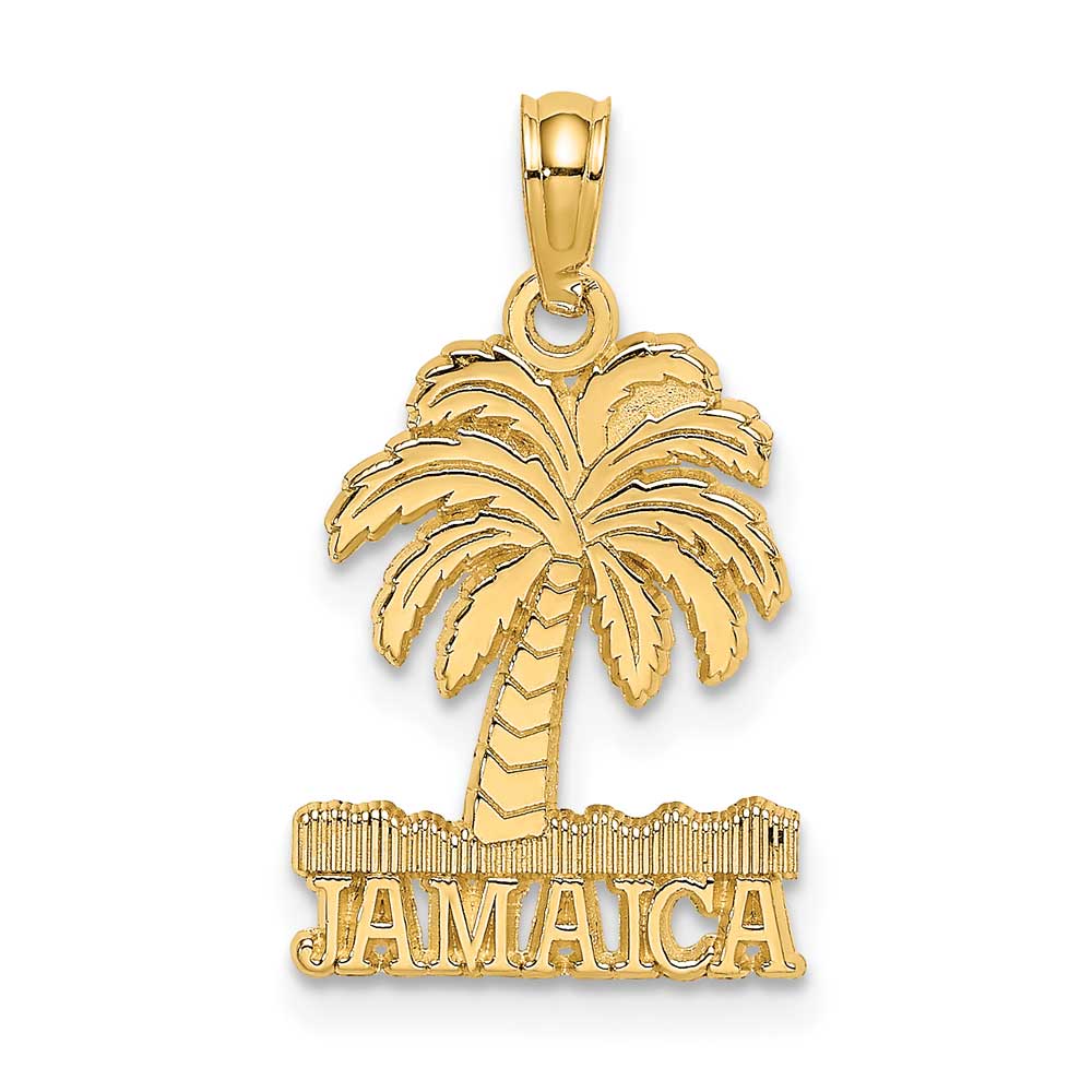 14K Gold JAMAICA Under Palm Tree Charm: Precious Accents, Ltd.