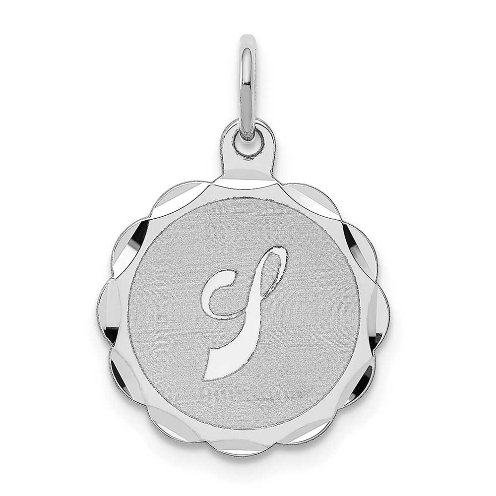 Sterling Silver Initial Letter Disc Charms Silver / S