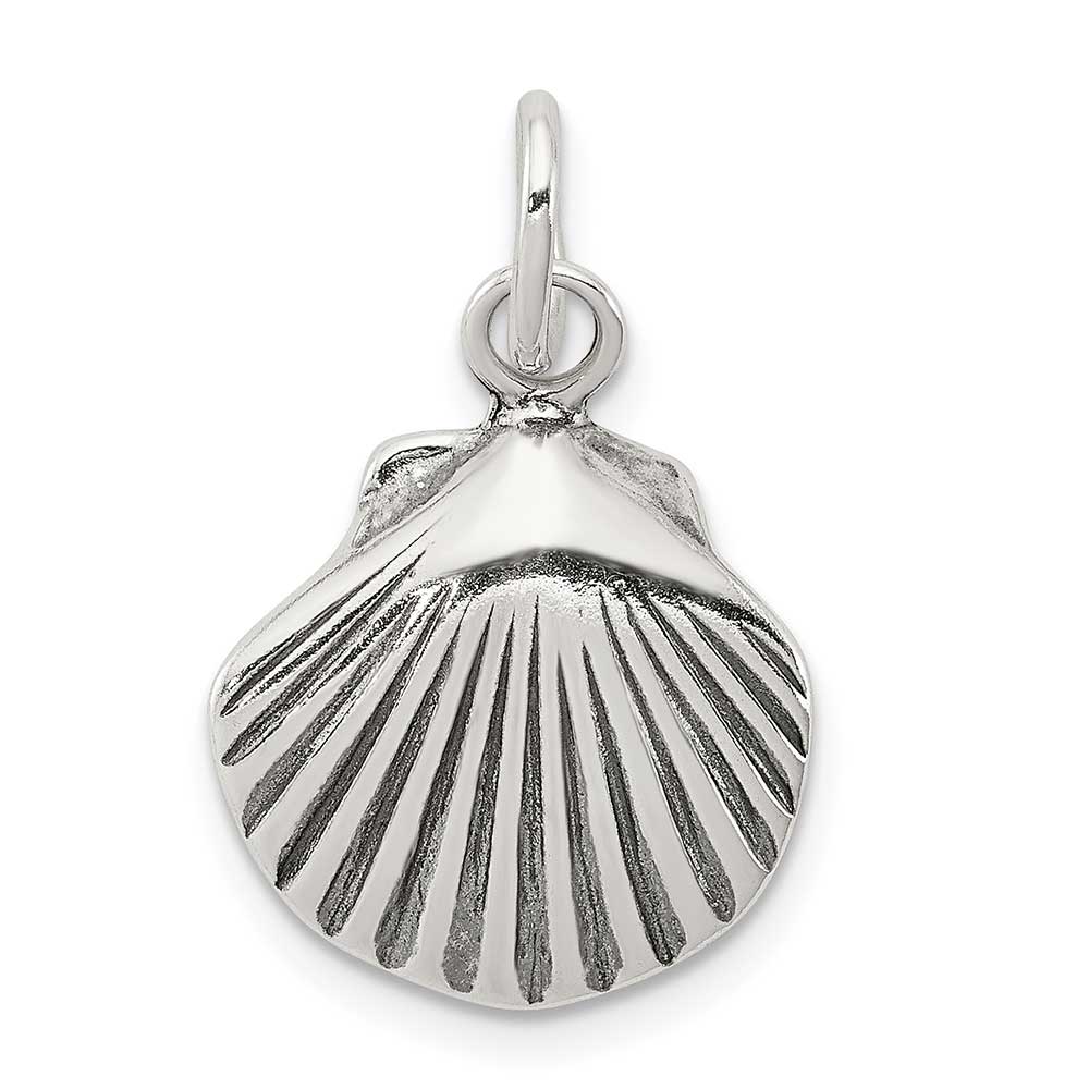 Sterling Silver Antiqued Sea Shell Charm: Precious Accents, Ltd.