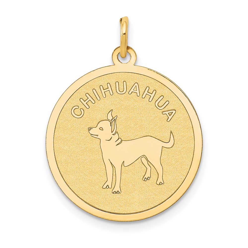 14K Gold Chihuahua Disc Charm: Precious Accents, Ltd.