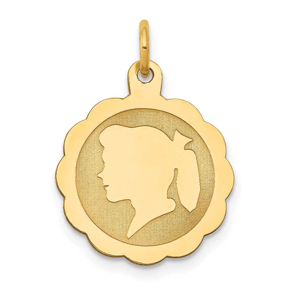 14K deals YELLOW/GOLD SCALLOPED DISC