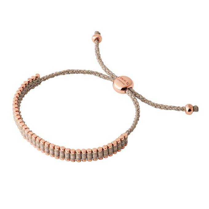 Links Of London Mini Taupe Rose Gold Vermeil Friendship Bracelet Precious Accents Ltd