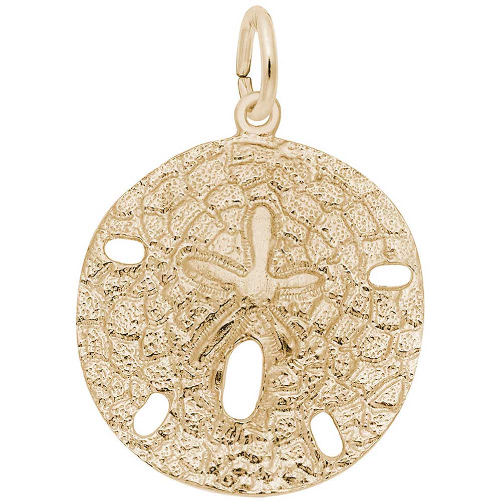 Rembrandt Sand Dollar Charm, Large, 14K Yellow Gold