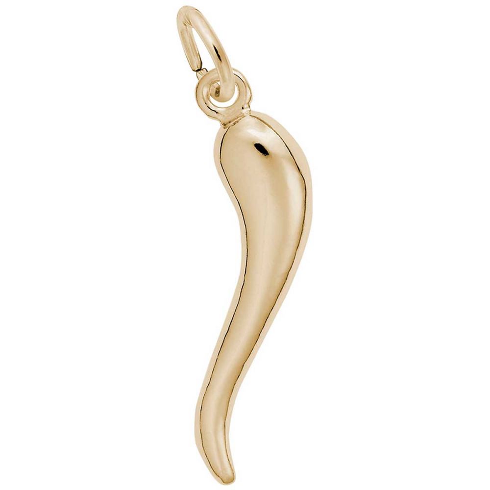 14K Yellow Gold Italian Horn Charm