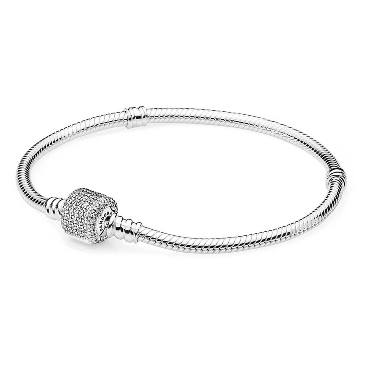 Pandora Sterling Silver Bracelet Signature Clasp Precious Accents Ltd