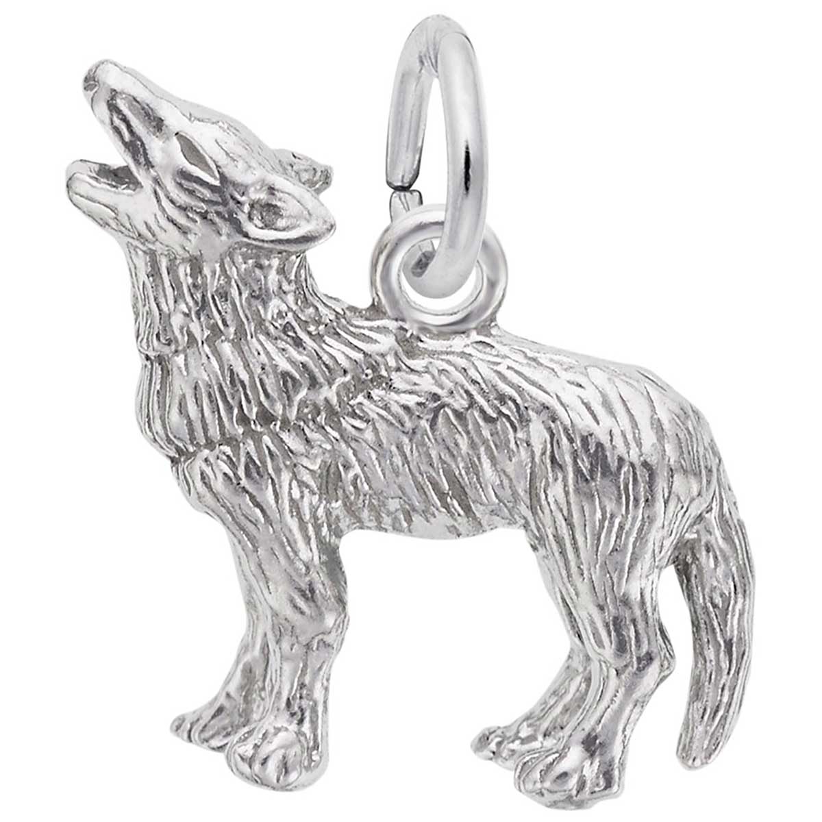 Rembrandt Wolf Charm, 14K White Gold