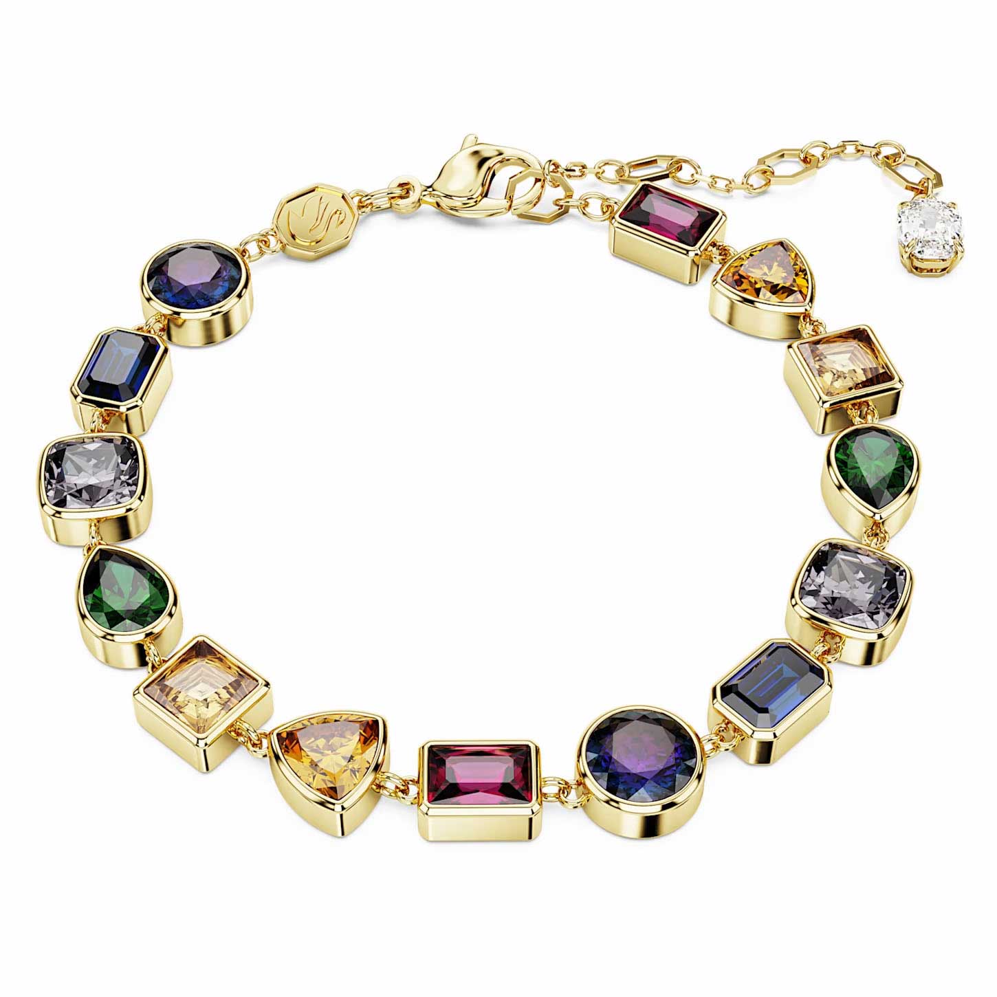 Swarovski Stilla Bracelet, Mixed cuts, Multicolored, Gold-tone plated