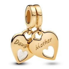 Pandora Double Heart Split Dangle Charm