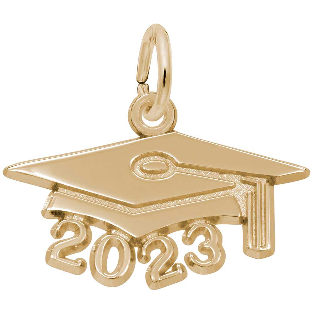 Rembrandt Large Graduation Cap 2023 Charm, Gold Plated Silver: Precious ...