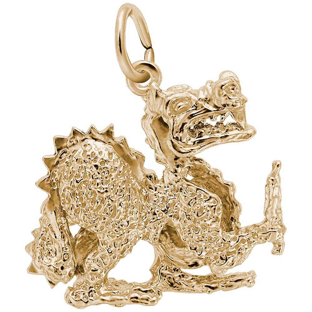 Rembrandt Chinese Dragon Charm, 10K Yellow Gold