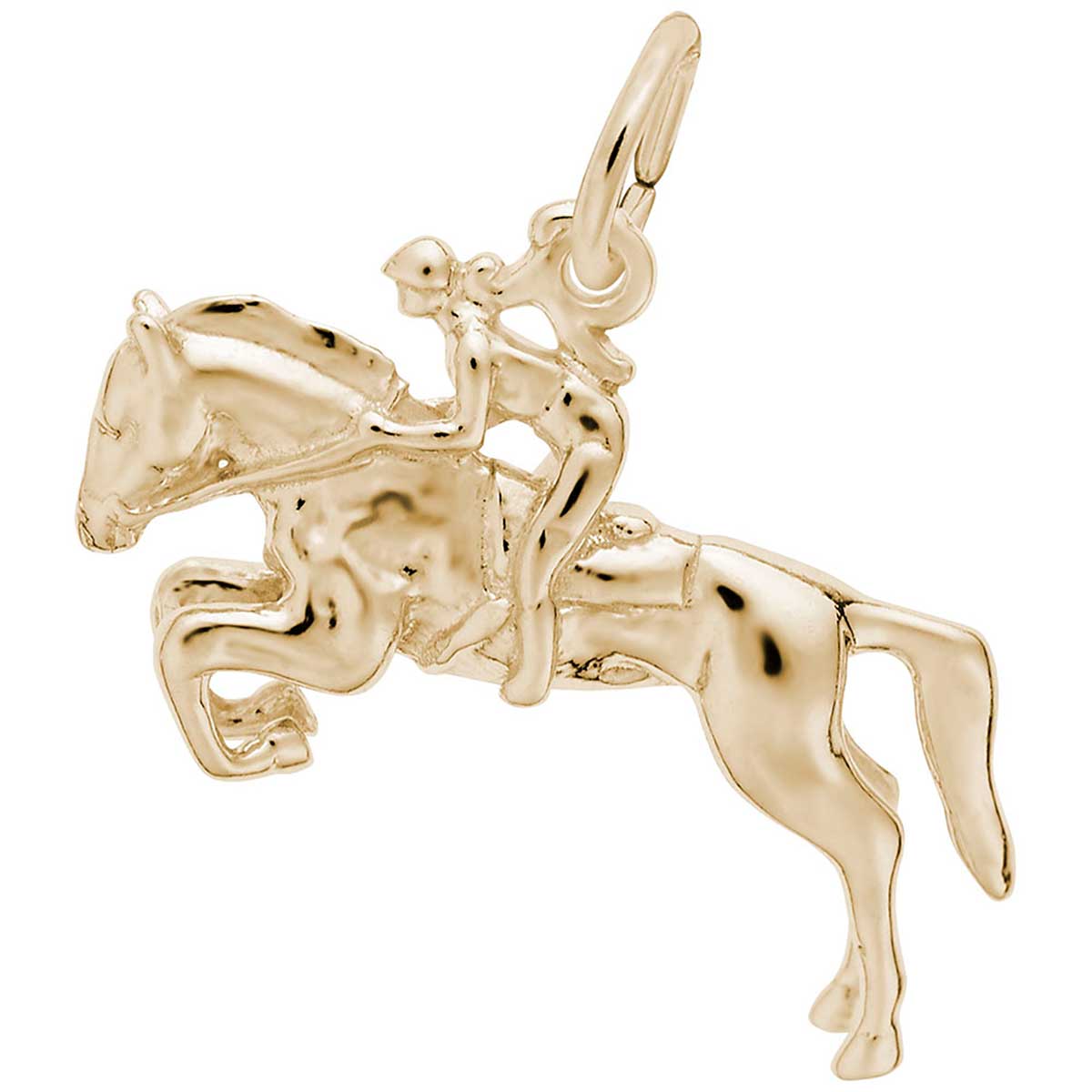 Rembrandt Horse & Rider Charm, 14K Yellow Gold