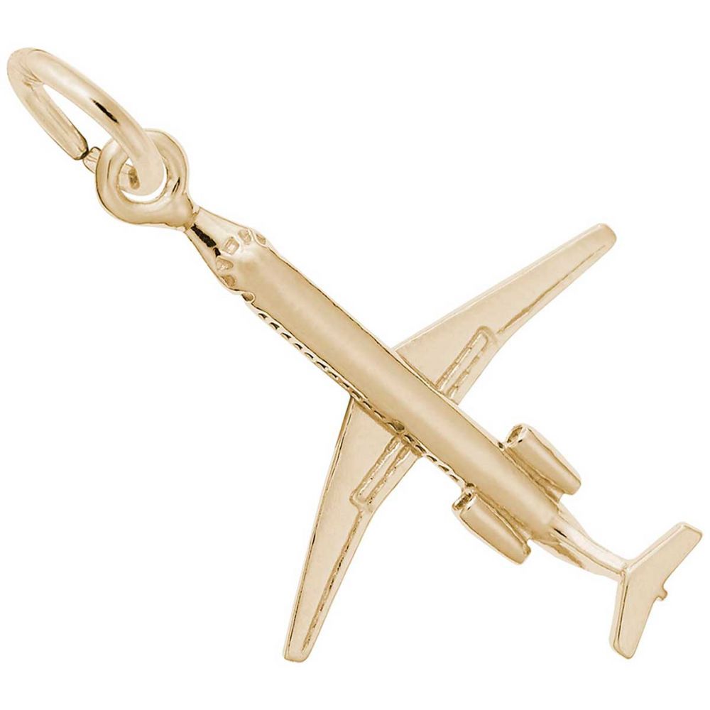 10k Yellow Gold Airplane Charm