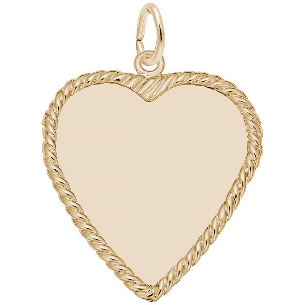 Rembrandt Heart Disc Charm, 14K Yellow Gold