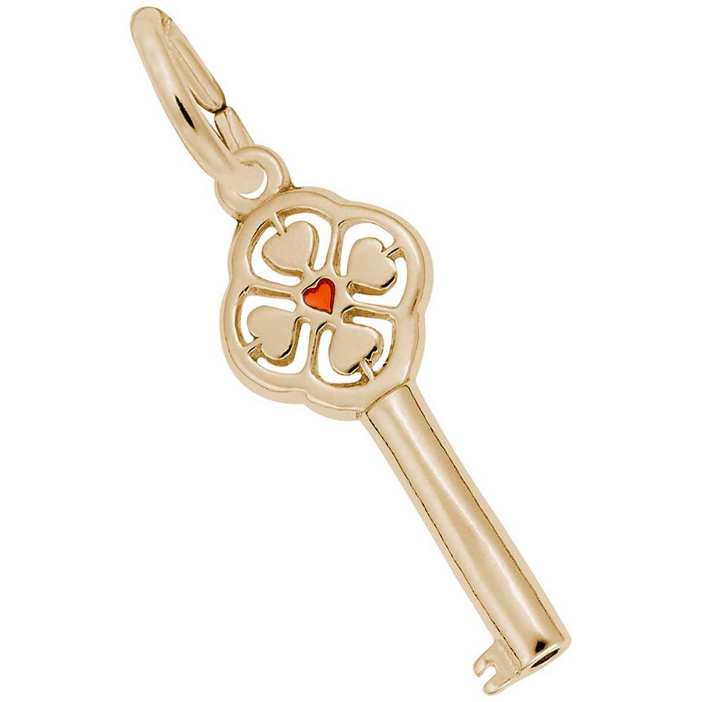 Rembrandt Key to My Heart Charm, Small, 14K Yellow Gold: Precious