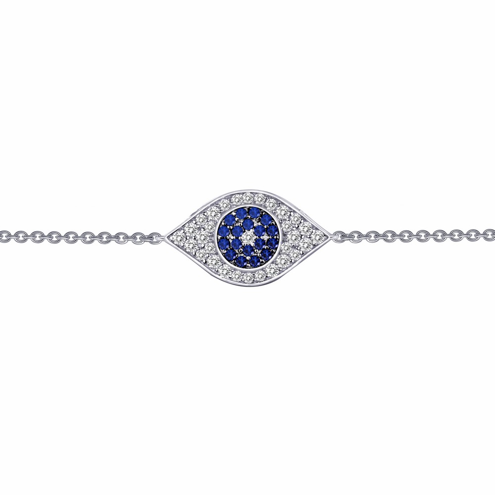 Lafonn Classic Platinum-Plated Synthetic Sapphire Bracelet (0.71 CTTW 