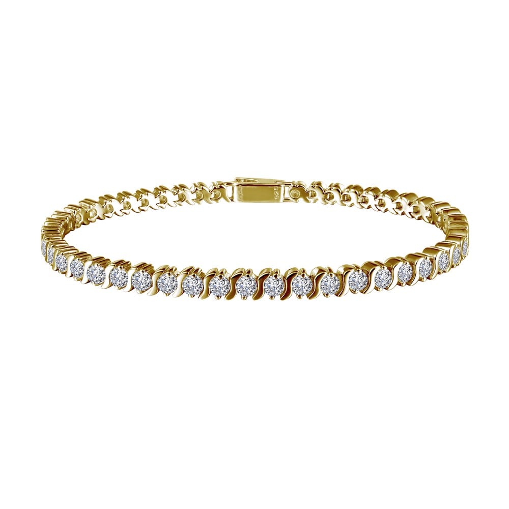 Lafonn Classic Gold-Plated Simulated Diamond Bracelet (5.06 CTTW ...