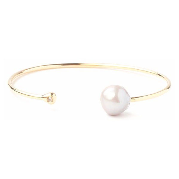 Chan Luu Grey Pearl And Gold Diamond Cuff Precious Accents Ltd