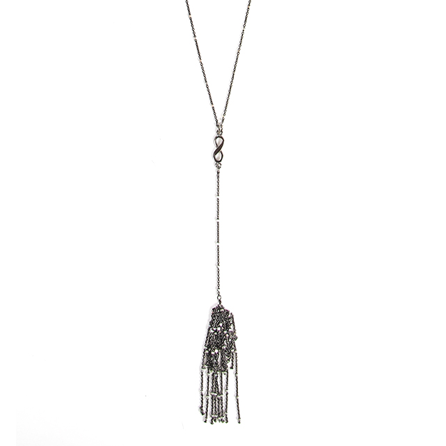 Dogeared Tassel Infinity Necklace, Sterling Silver Precious Accents, Ltd.