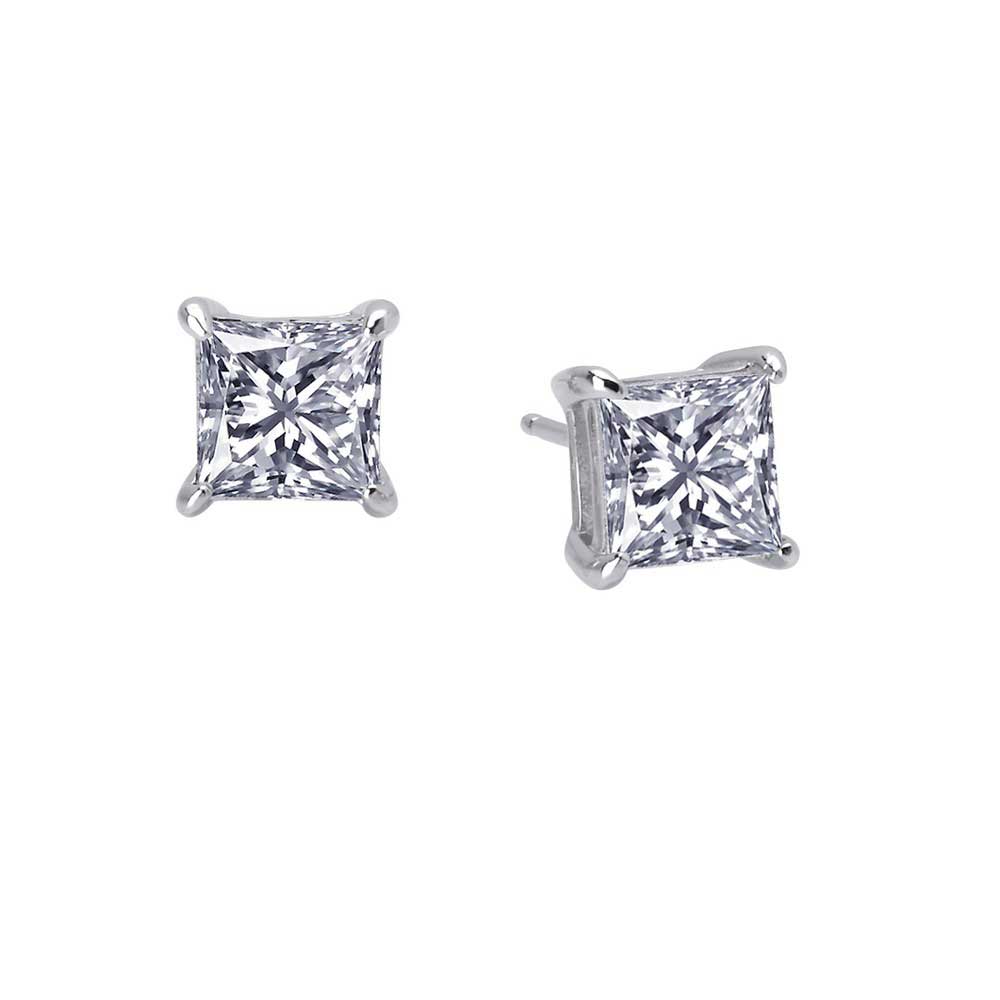 Lafonn Princess-Cut Stud Earrings (2.5 cttw) Platinum Plated: Precious ...