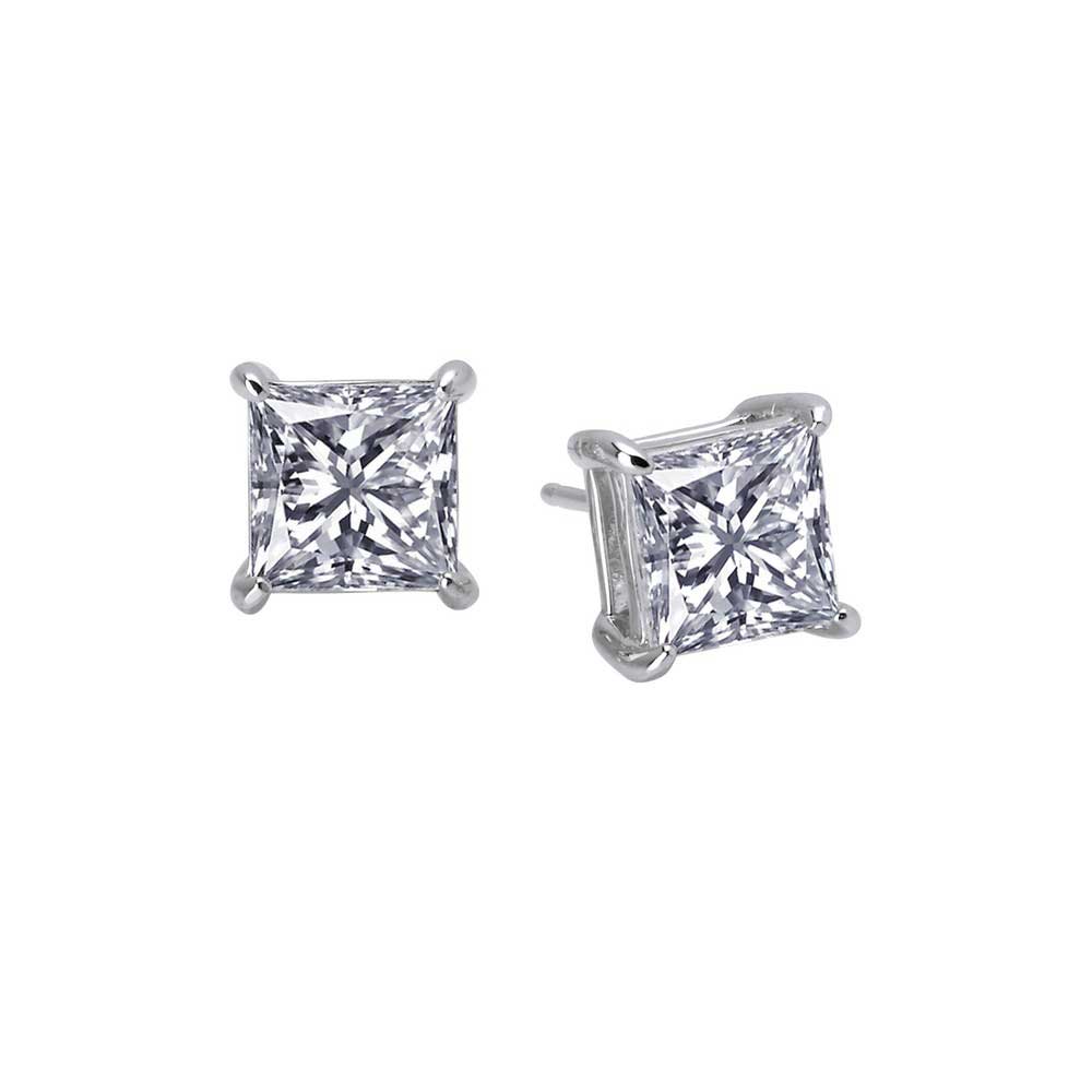 Lafonn Classic Platinum-Plated Simulated Diamond Earrings (4 CTTW ...