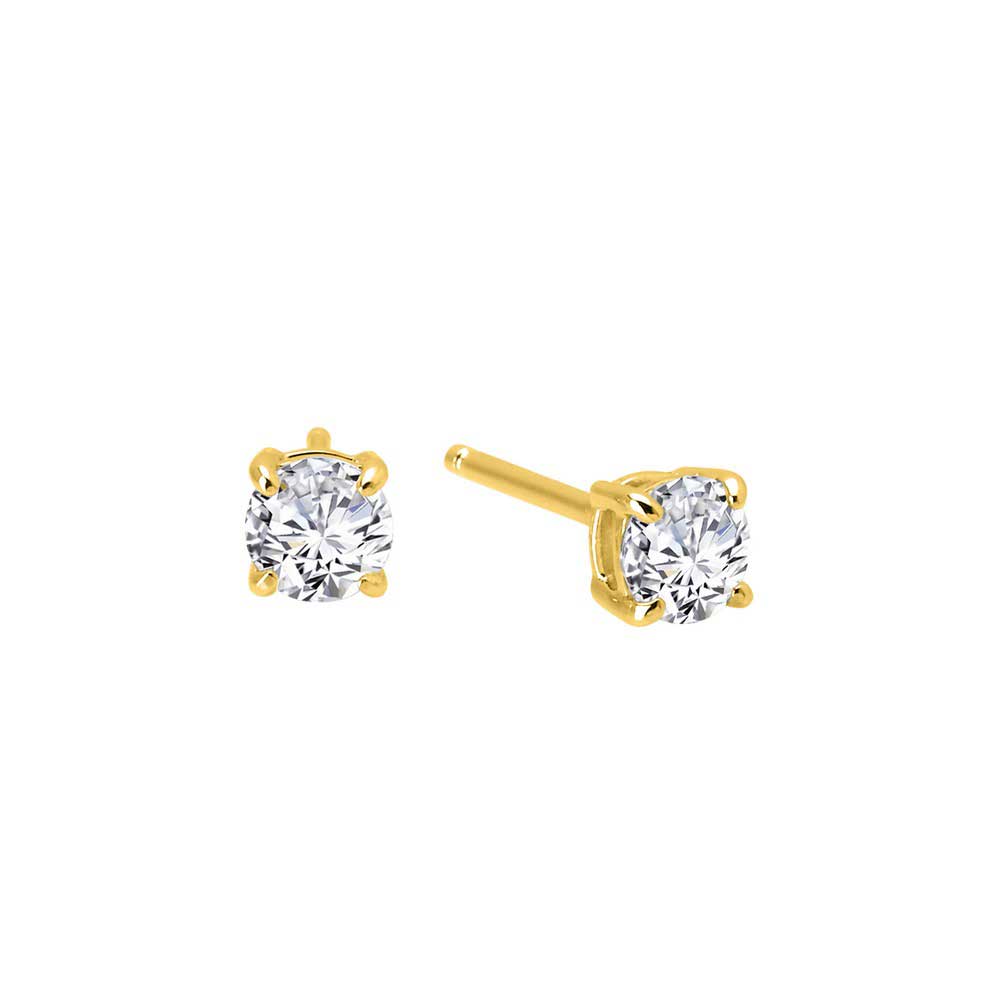 Lafonn Round Stud Earrings (0.5 cttw) Gold Plated: Precious Accents, Ltd.