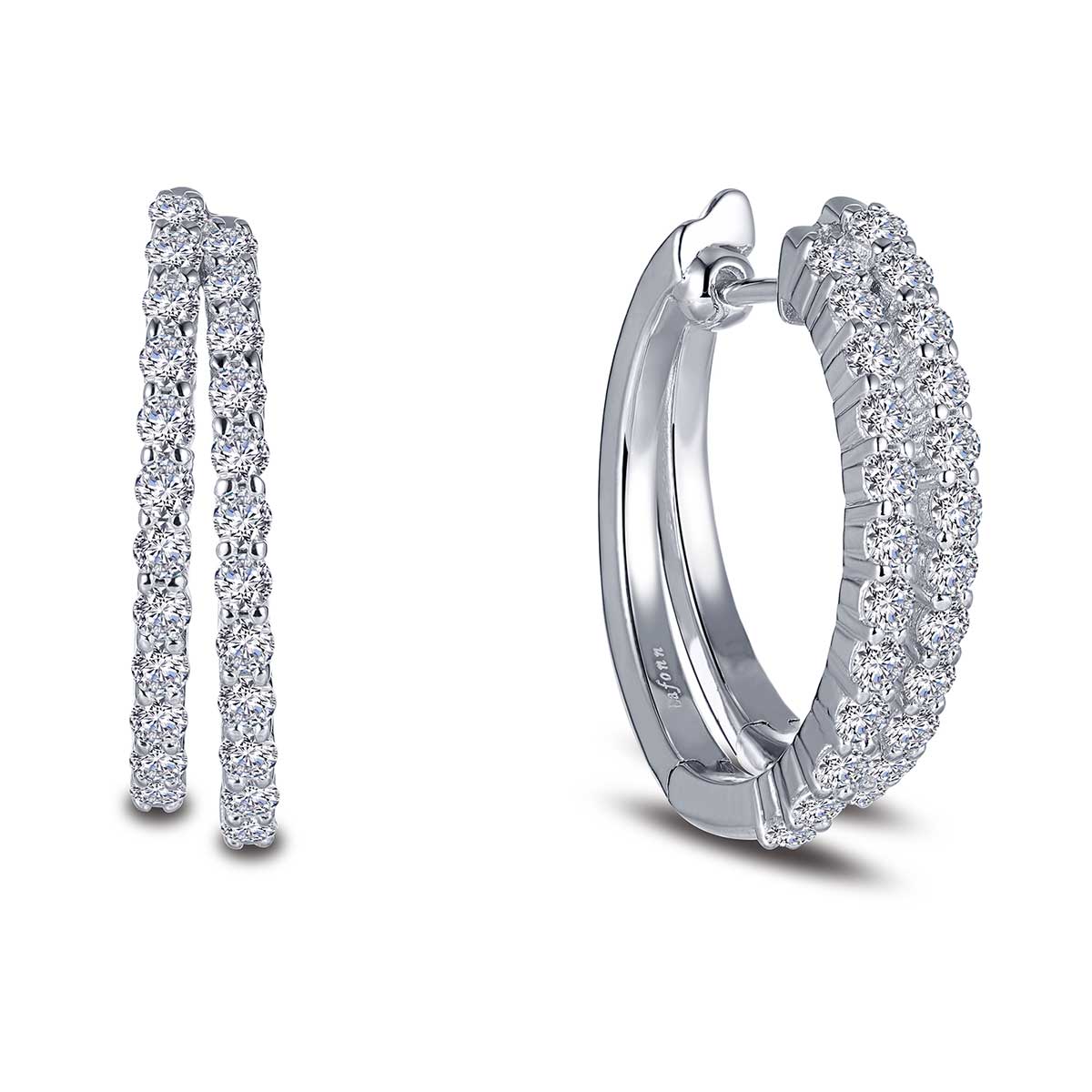 Lafonn Classic Platinum-Plated Simulated Diamond Earrings (1.44 CTTW 