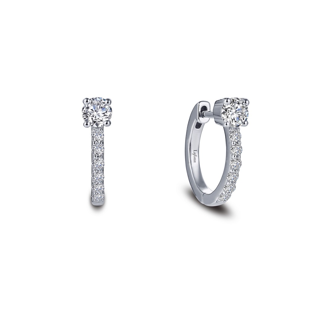 Lafonn Classic Platinum-Plated Simulated Diamond Earrings (0.74 CTTW 