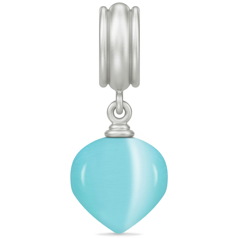 Endless Aqua Blue Spring Love Silver Charm