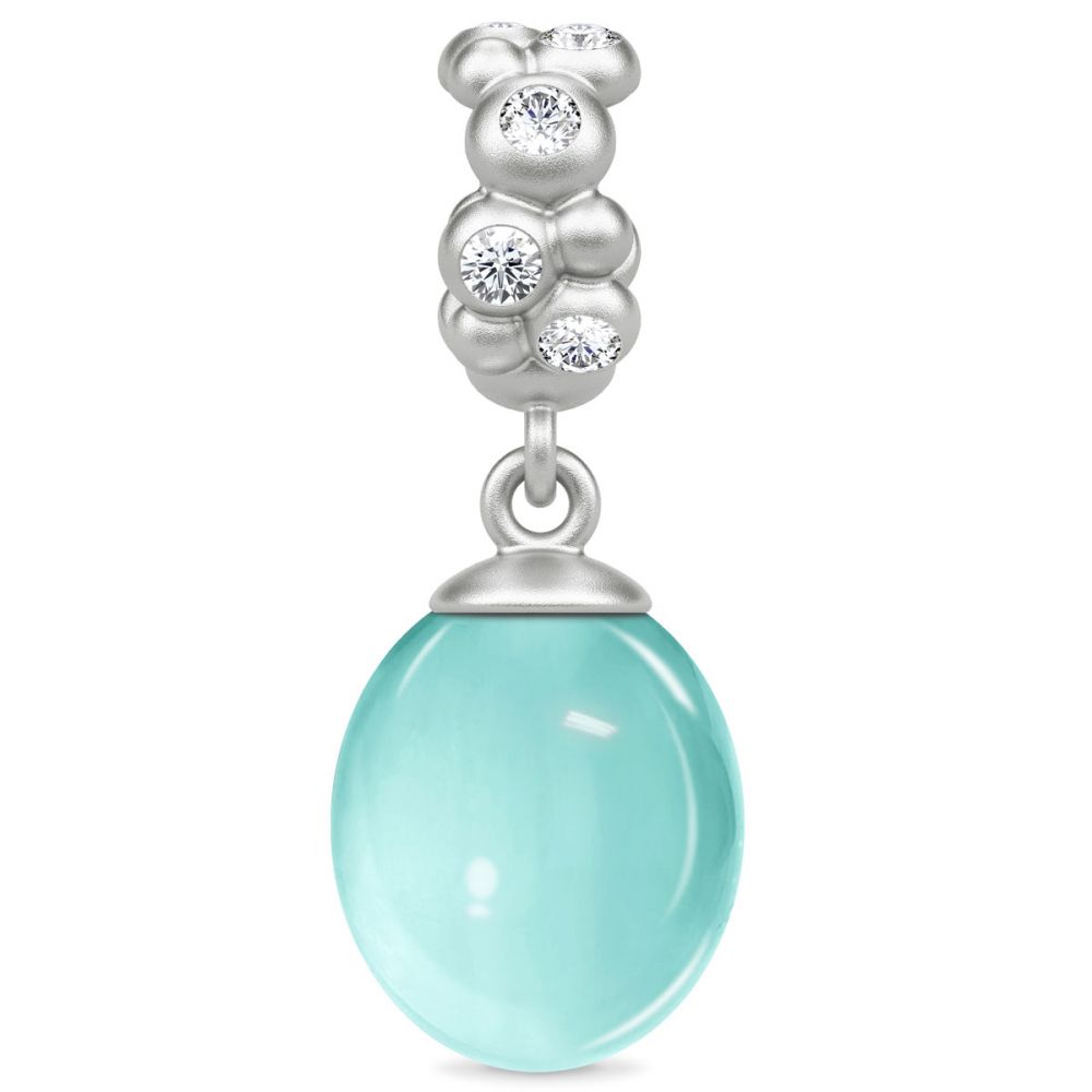 Endless Sky Blue Ocean Drop Silver Charm