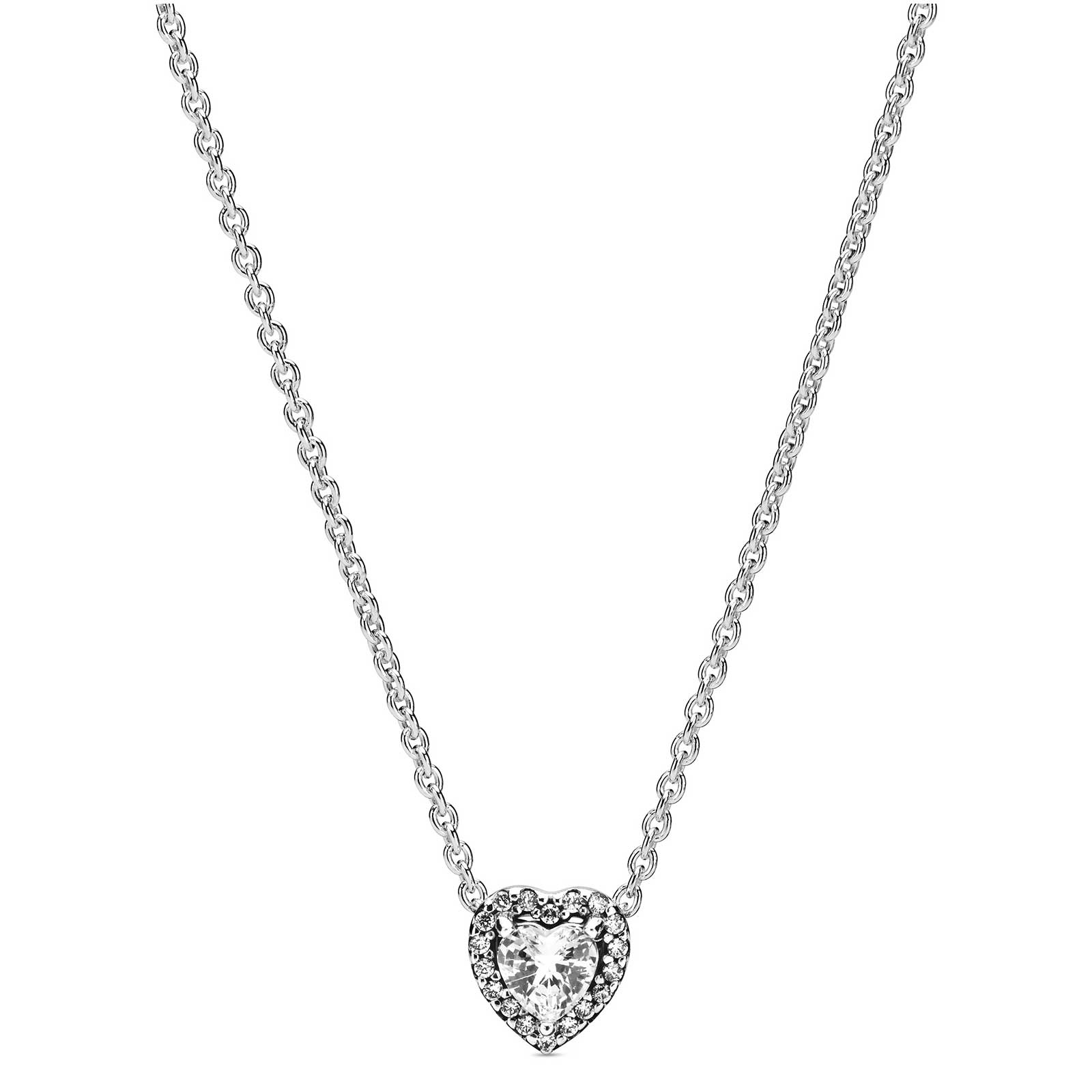 Pandora Elevated Heart Necklace, Clear CZ: Precious Accents, Ltd.