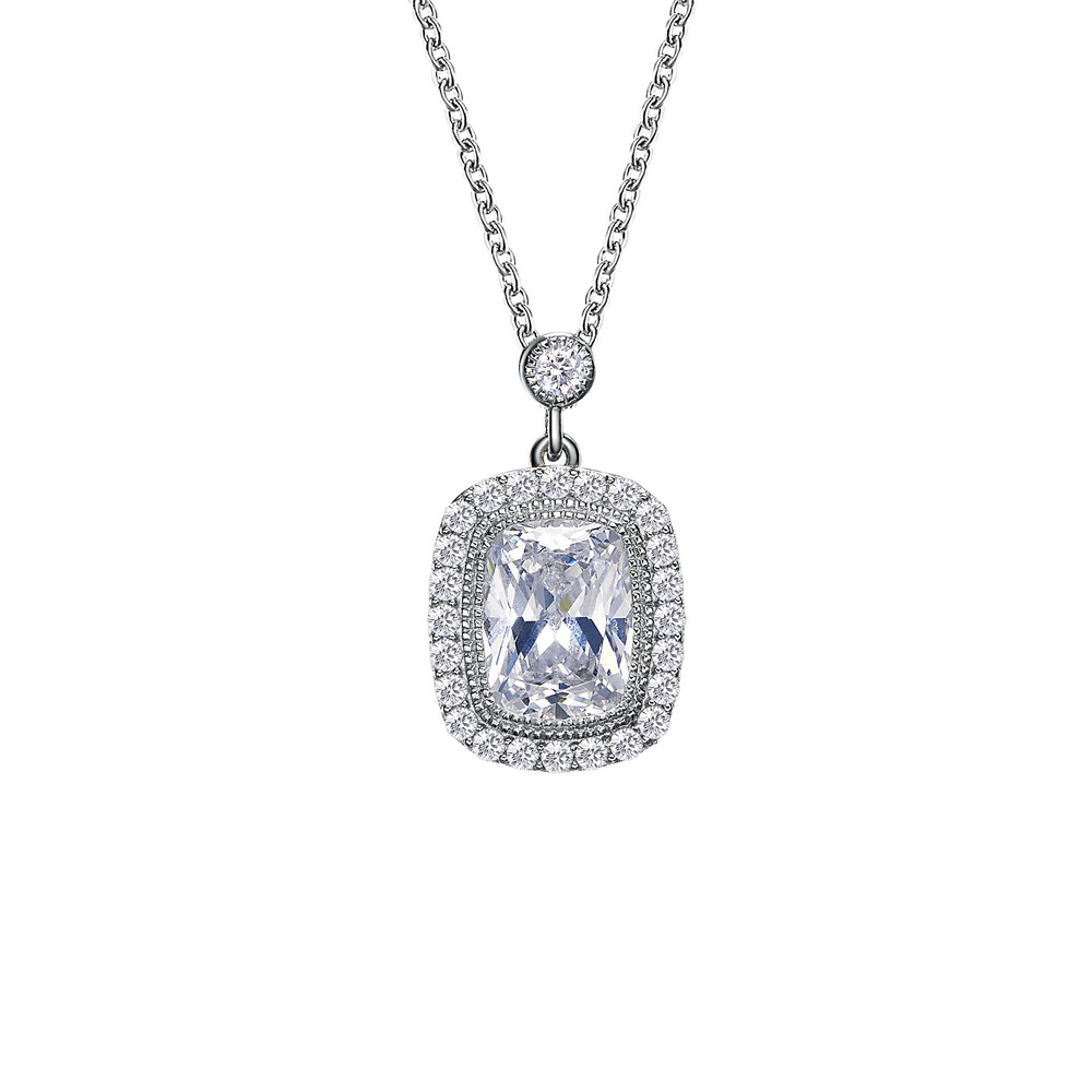 Lafonn Heritage Platinum-Plated Simulated Diamond Necklace (1.55 CTTW 