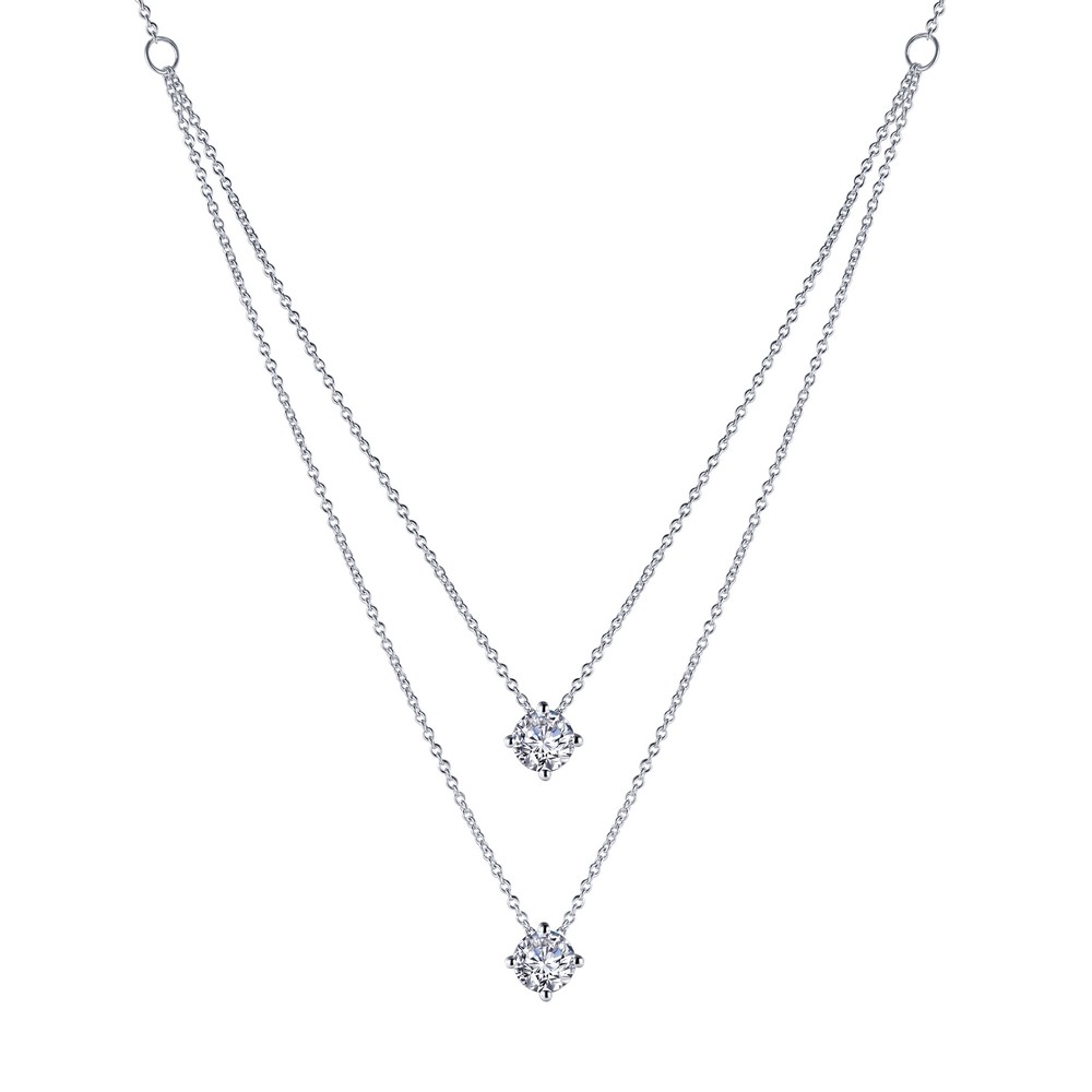 Lafonn Classic Platinum-Plated Simulated Diamond Necklace (1.57
