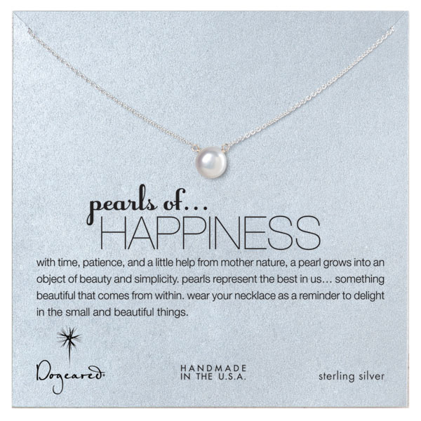 Dogeared Large Pearls of Happiness White Pearl Necklace, Sterling Silver