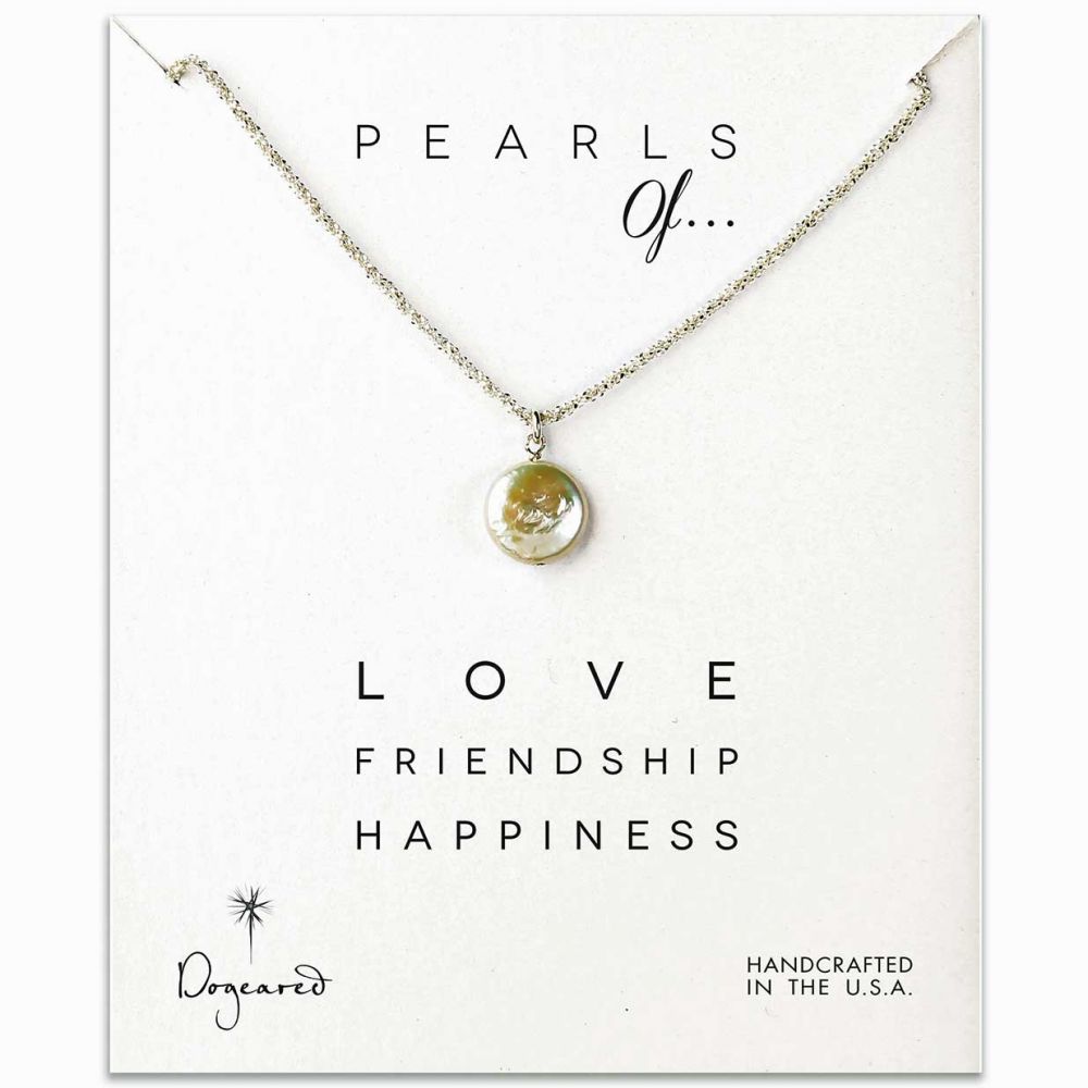 Dogeared Pearls of... White Coin Pearl Necklace, Sterling Silver