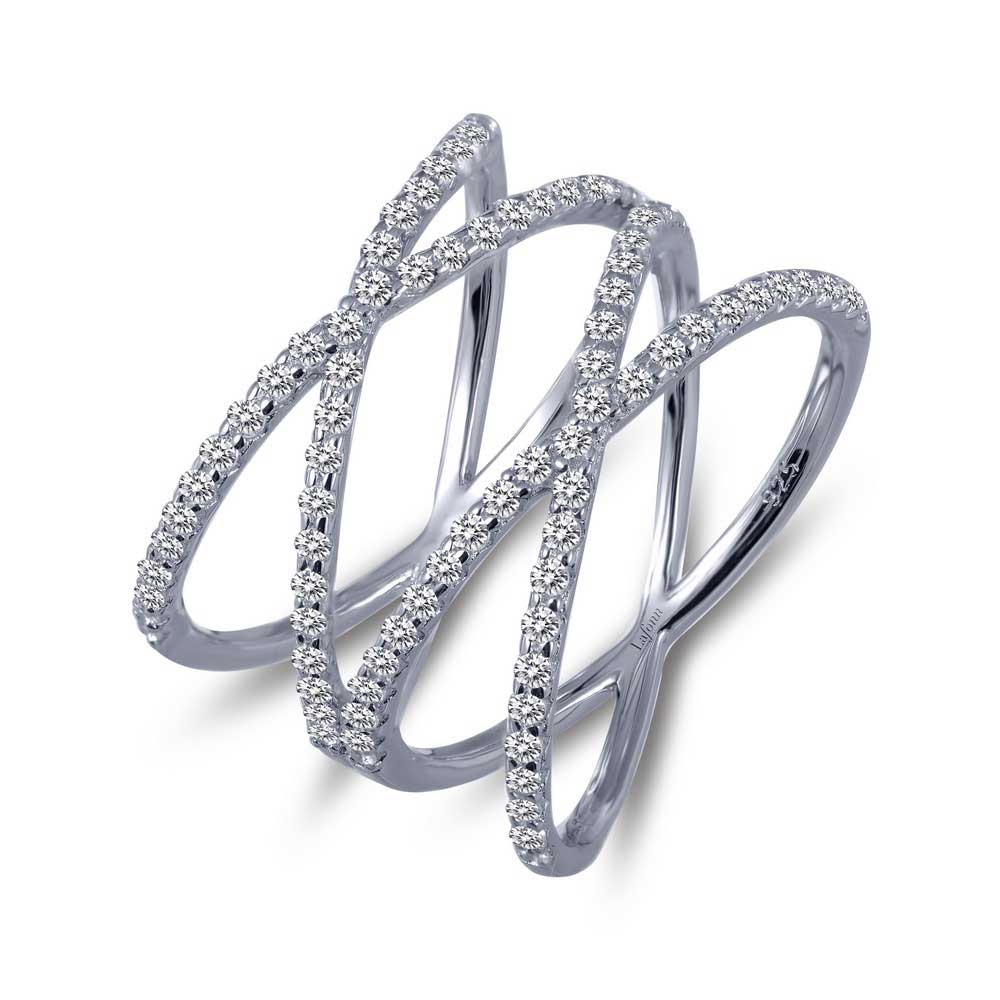 Lafonn Pave Heartbeat Bracelet in Platinum Bonded Sterling Silver -  Reflections Fine Jewelry