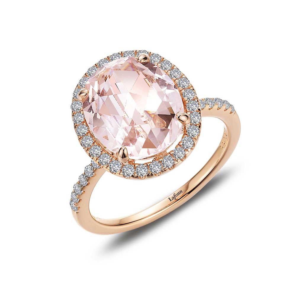 Lafonn Classic Rose-Gold-Plated Simulated Morganite Ring (5.47 CTTW ...