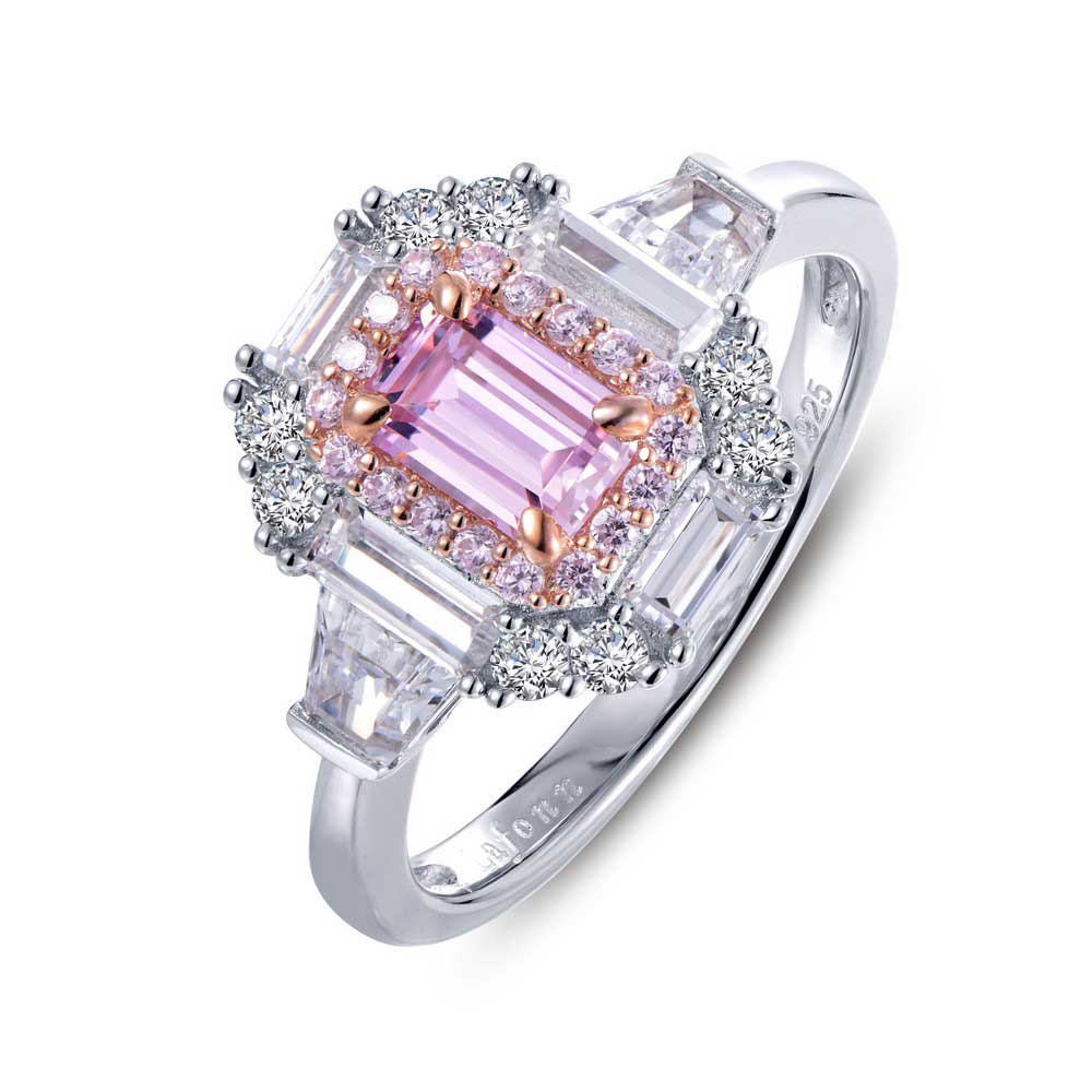 Lafonn Classic Platinum-Plated Pink Simulated Diamond Ring (1.6 CTTW)