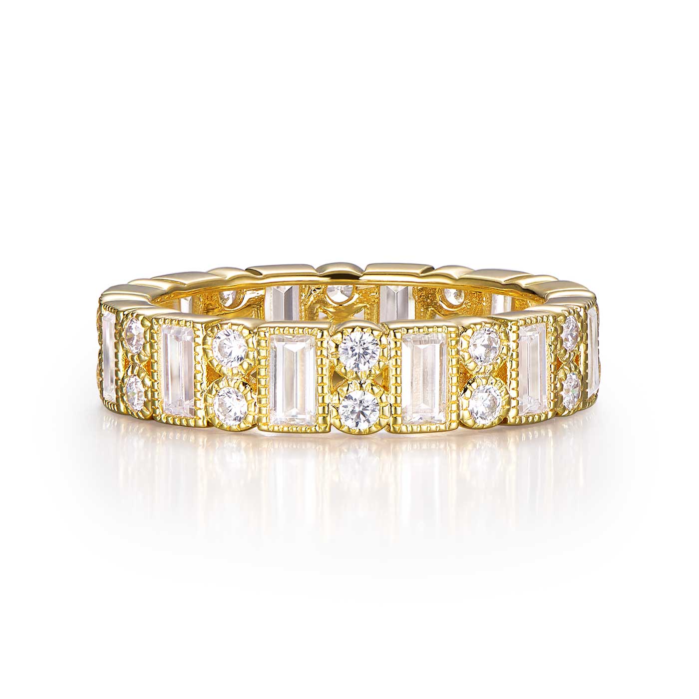 Lafonn Classic Gold-Plated Simulated Diamond Ring (1.68 CTTW): Precious ...