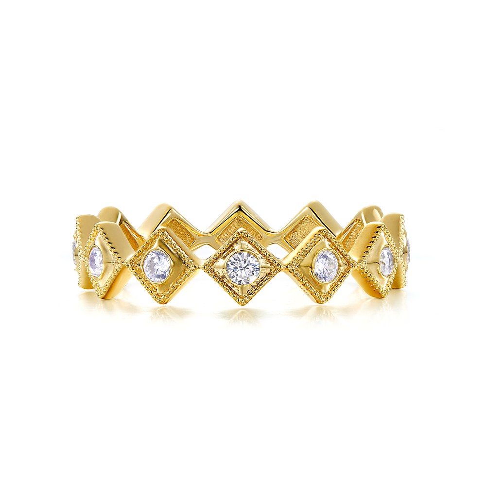 Lafonn Classic Gold-Plated Simulated Diamond Ring (0.36 CTTW): Precious ...