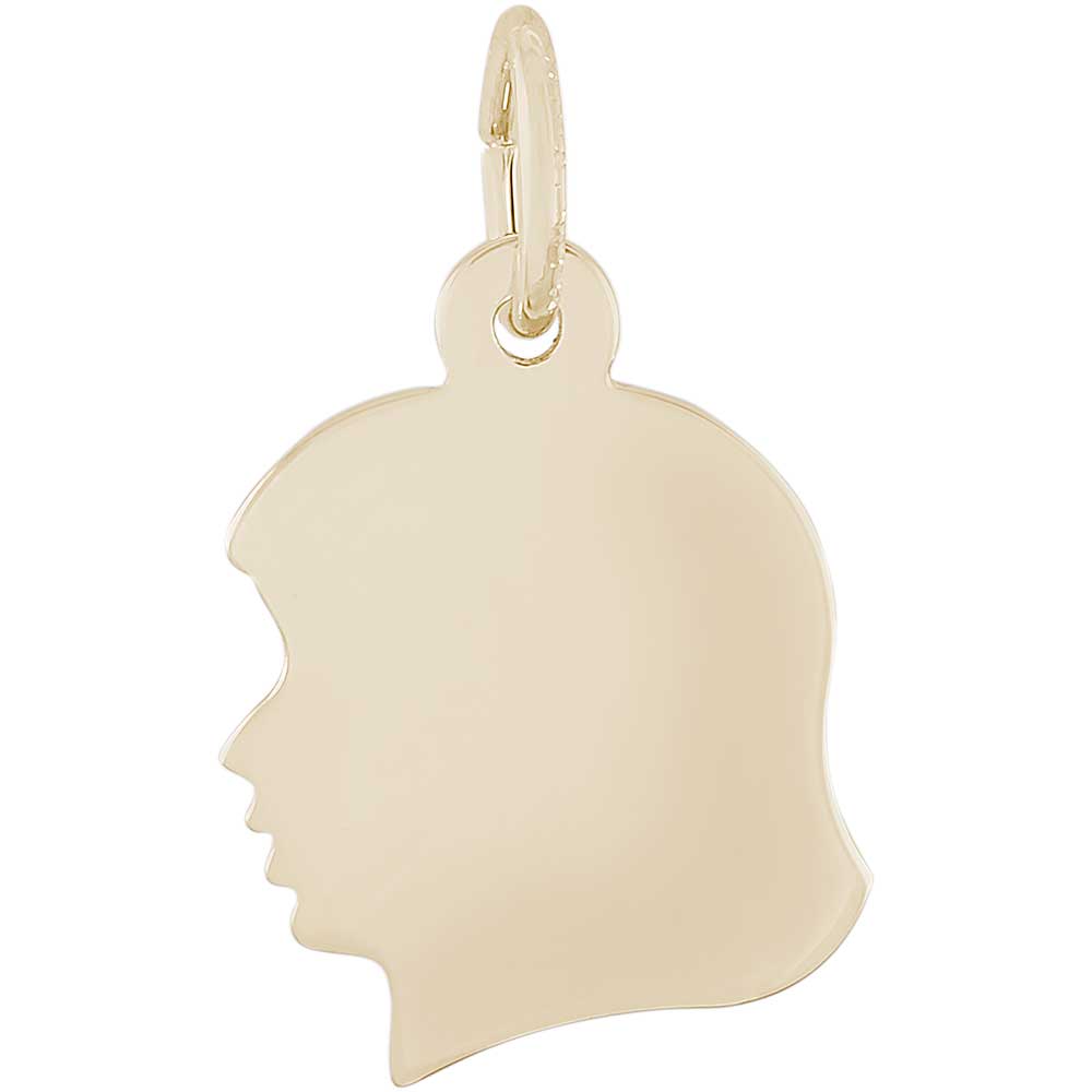 Rembrandt Girl's Head Charm, Gold Plated Silver: Precious Accents, Ltd.