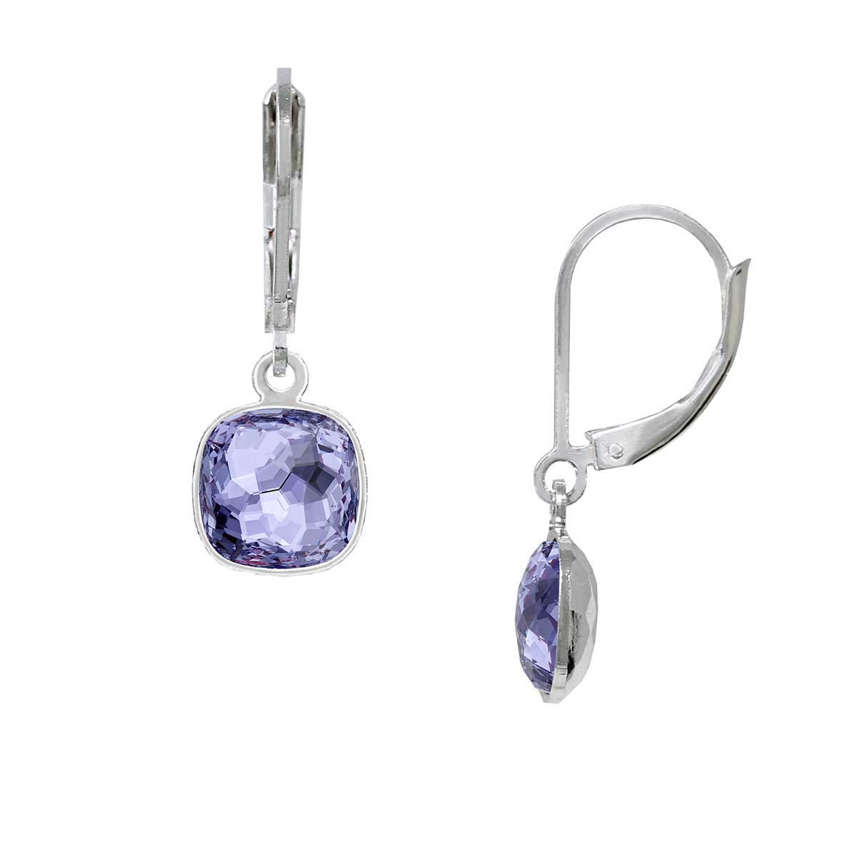 Wind & Fire Tanzanite, 8mm Cushion Leverback Earrings: Precious Accents ...