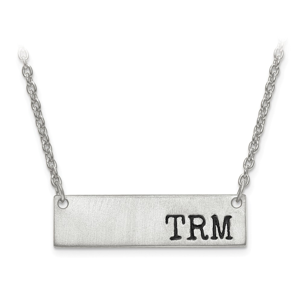 Sterling Silver Monogram Bar Necklace