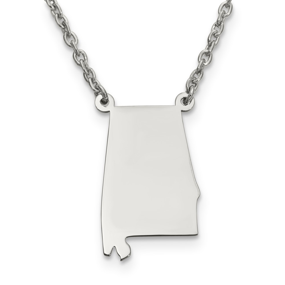 Alabama State Necklace Sterling Silver Precious Accents Ltd 8804