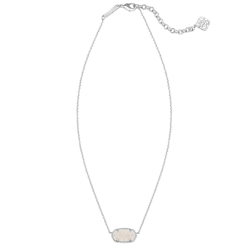 Elisa silver pendant clearance necklace in blue drusy